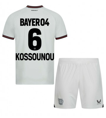 Bayer Leverkusen Odilon Kossounou #6 Segunda Equipación Niños 2023-24 Manga Corta (+ Pantalones cortos)